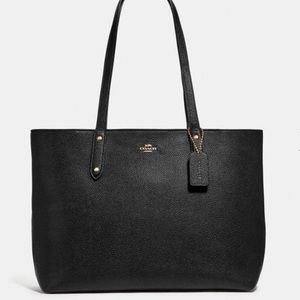COACH BLACK LEATHER TOTE